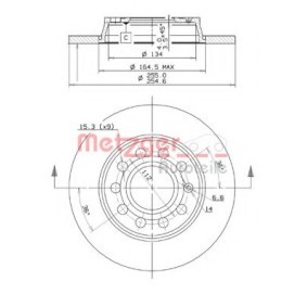 AUDI Bremsscheibe von METZGER