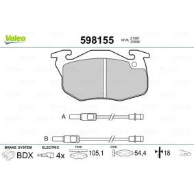 Acquista Kit pastiglie freni da VALEO 598155 a buon mercato per soli 22,24 €