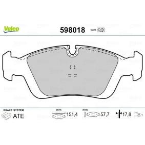 Acquista Kit pastiglie freni da VALEO 598018 a buon mercato per soli 35,51 €