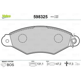 Achetez des Plaquettes de frein VALEO 598325 à prix pour 22,86 €