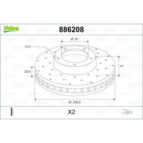 Bremsscheibe 886208 von VALEO günstig für 51,93 € online kaufen