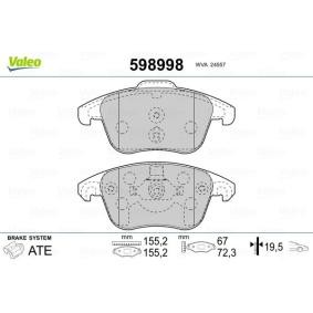 Acquista Kit pastiglie freni da VALEO 598998 a buon mercato per soli 41,58 €
