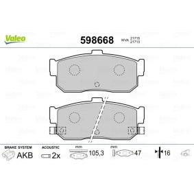 Acquista Kit pastiglie freni da VALEO 598668 a buon mercato per soli 27,79 €