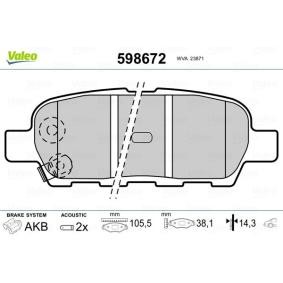 Acquista Kit pastiglie freni da VALEO 598672 a buon mercato per soli 25,69 €