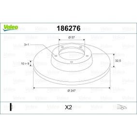 Acquista Disco freno da VALEO 186276 a buon mercato per soli 77,37 €