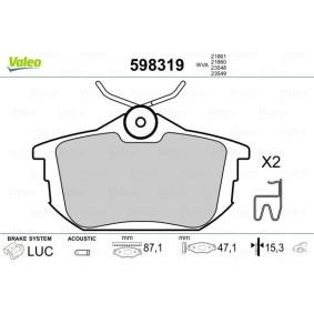 Achetez des Plaquettes de frein VALEO 598319 à prix pour 29,78 €
