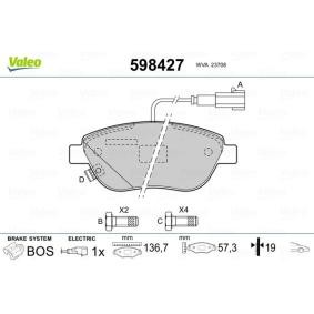 Achetez des Plaquettes de frein VALEO 598427 à prix pour 33,49 €