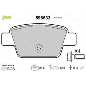 Achetez des Plaquettes de frein VALEO 598633 à prix pour 25,73 €