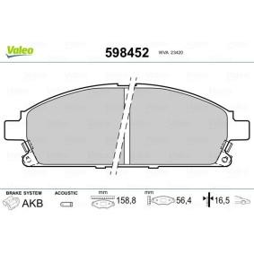 Acquista Kit pastiglie freni da VALEO 598452 a buon mercato per soli 35,90 €