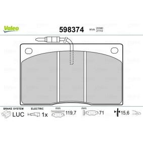 Acquista Kit pastiglie freni da VALEO 598374 a buon mercato per soli 29,22 €