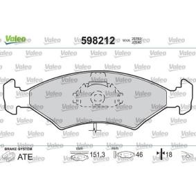 Acquista Kit pastiglie freni da VALEO 598212 a buon mercato per soli 32,77 €