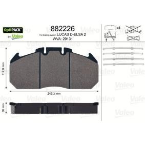 Compre Pastilhas de travão da VALEO 882226 a um preço baixo por 108,35 €