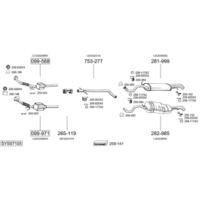 Køb Mellempotte af BOSAL 283-971 til den lave pris 340,88 DKK