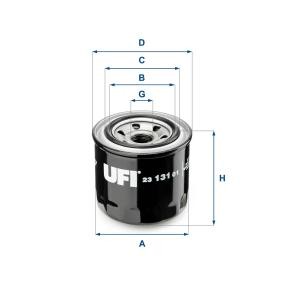 Achetez des Filtre à huile UFI 23.131.01 à prix pour 5,16 €
