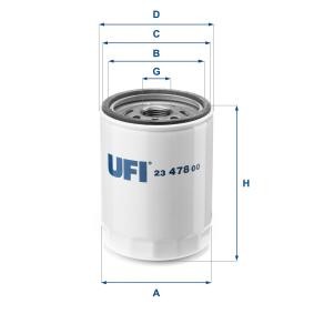 Comprar Filtro de aceite de UFI 23.478.00 a bajo precio de 10,63 €
