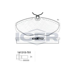 Acquista Kit pastiglie freni da ICER 141315-701 a buon mercato per soli 28,29 €