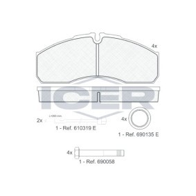 Acquista Kit pastiglie freni da ICER 141499 a buon mercato per soli 56,22 €