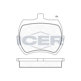 Acquista Kit pastiglie freni da ICER 180002 a buon mercato per soli 15,19 €