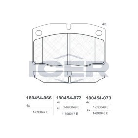 Acquista Kit pastiglie freni da ICER 180454 a buon mercato per soli 7,78 €