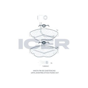 Acquista Kit pastiglie freni da ICER 180455-700 a buon mercato per soli 17,65 €