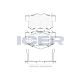 Acquista Kit pastiglie freni da ICER 180798 a buon mercato per soli 24,28 €