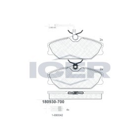 Acquista Kit pastiglie freni da ICER 180930-700 a buon mercato per soli 28,36 €