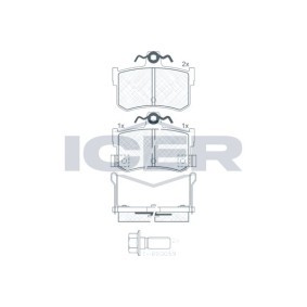 Acquista Kit pastiglie freni da ICER 180995-701 a buon mercato per soli 27,47 €