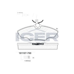 Comprar Juego de pastillas de freno de ICER 181107-700 a bajo precio de 17,08 €