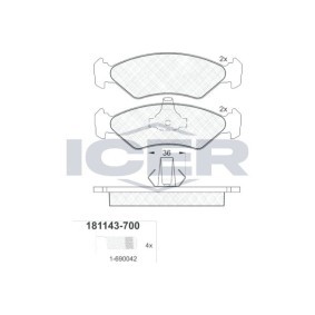 Compre Pastilhas de travão da ICER 181143-700 a um preço baixo por 20,91 €