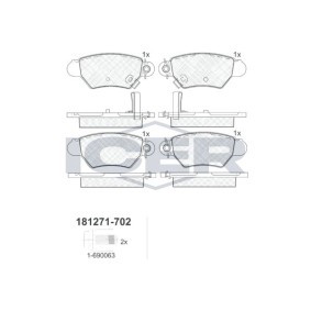 Acquista Kit pastiglie freni da ICER 181271-702 a buon mercato per soli 13,67 €