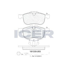 Acquista Kit pastiglie freni da ICER 181335 a buon mercato per soli 25,75 €
