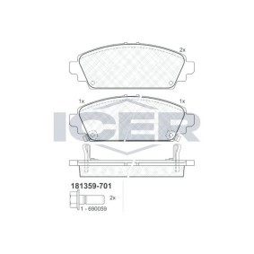 Bremsbeläge 181359-701 von ICER günstig für 22,19 € online kaufen