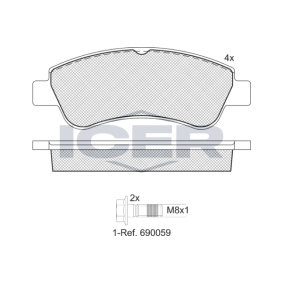 Achetez des Plaquettes de frein ICER 181388-701 à prix pour 26,54 €