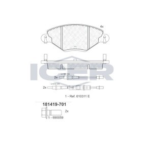Bremsbeläge für CITROËN von ICER