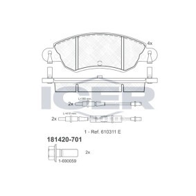 Bremsbeläge 181420-701 von ICER günstig für 27,69 € online kaufen