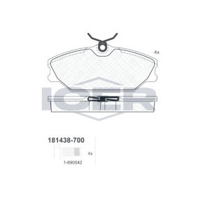 Köp Bromsbelägg av ICER 181438-700 till det låga priset 367,48 kr
