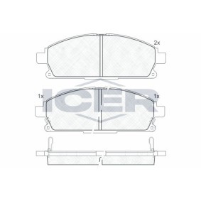 Acquista Kit pastiglie freni da ICER 181521 a buon mercato per soli 26,85 €