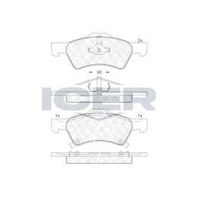 Acquista Kit pastiglie freni da ICER 181544 a buon mercato per soli 25,64 €