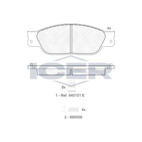 Acquista Kit pastiglie freni da ICER 181561 a buon mercato per soli 18,66 €
