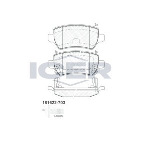 Acquista Kit pastiglie freni da ICER 181622-703 a buon mercato per soli 20,58 €