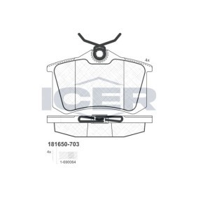 Achetez des Plaquettes de frein ICER 181650-703 à prix pour 22,43 €