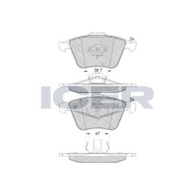 Acquista Kit pastiglie freni da ICER 181652 a buon mercato per soli 29,83 €