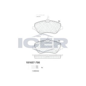 Bremsbeläge 181657-700 von ICER günstig für 40,29 € online kaufen