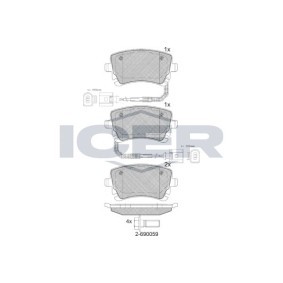 Acquista Kit pastiglie freni da ICER 181674 a buon mercato per soli 40,29 €
