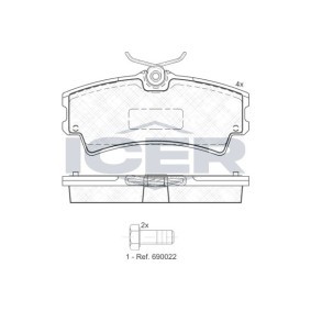 Acquista Kit pastiglie freni da ICER 181960 a buon mercato per soli 28,12 €
