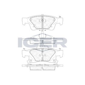 Acquista Kit pastiglie freni da ICER 181989 a buon mercato per soli 29,40 €