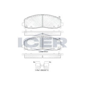 Acquista Kit pastiglie freni da ICER 182054 a buon mercato per soli 43,69 €