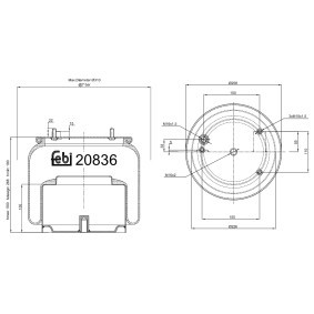 Acquista Soffietto, Sospensione pneumatica da FEBI BILSTEIN 20836 a buon mercato per soli 94,54 €