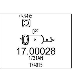 Köp Partikelfilter (DPF) av MTS 17.00028 till det låga priset 4266,68 kr