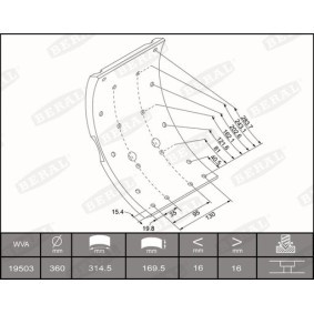 Comprar Juego de forros de freno, freno de tambor de BERAL 1950316006016374 a bajo precio de 404,70 €